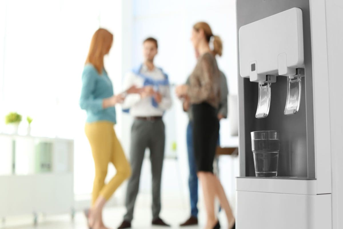 office workers and bottleless water machine
